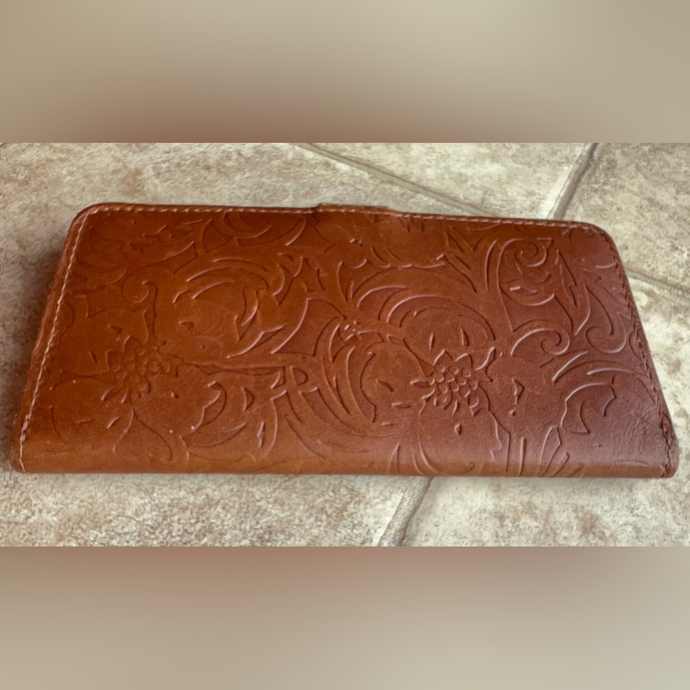 Portland Leather Goods Embossed Brown Wallet - Picture 6 of 14